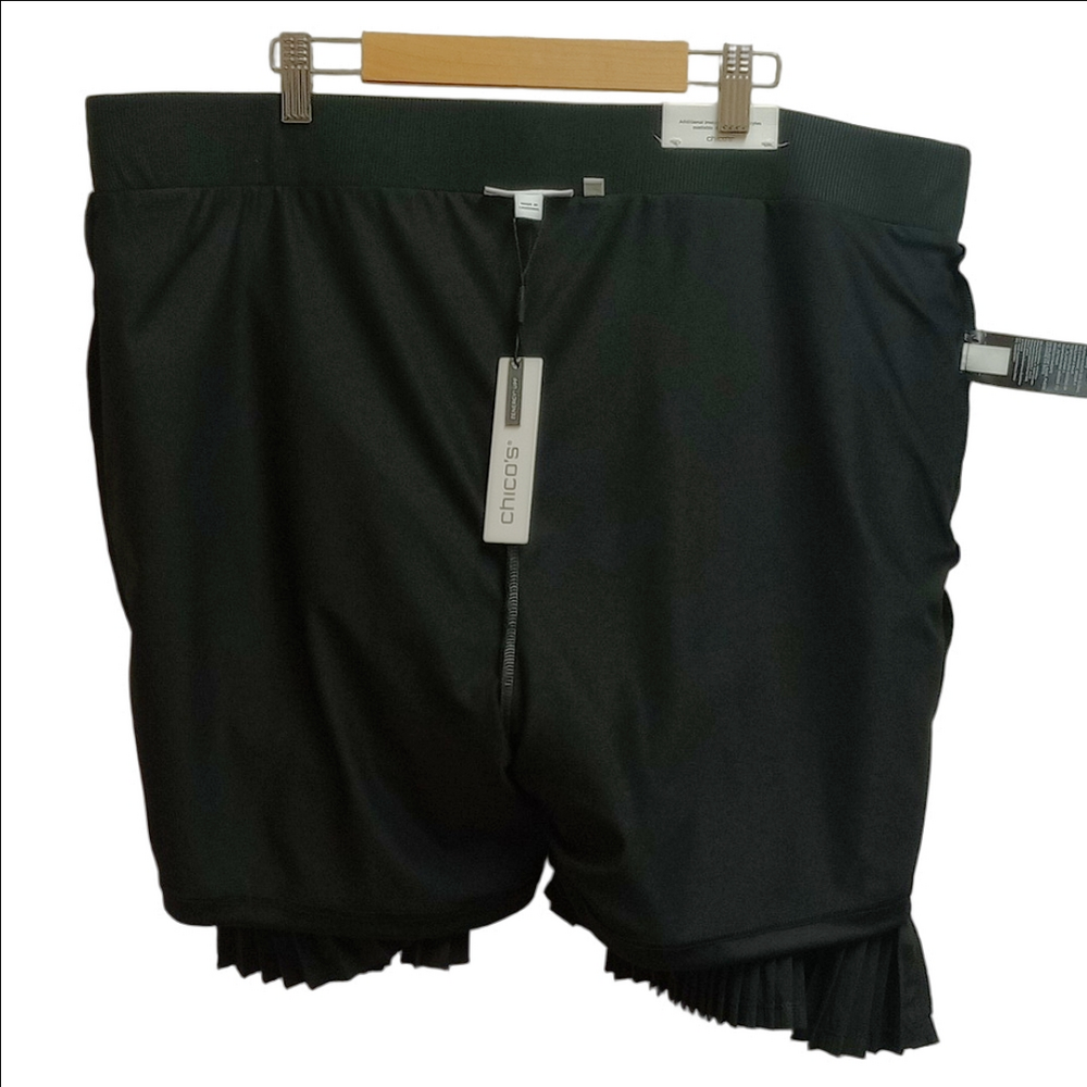 🆕 CHICO'S ZENERGY BLACK NEEMA UPF 50+ PLEATED SKORT SKIRT TENNIS GOLF - Picture 8 of 14